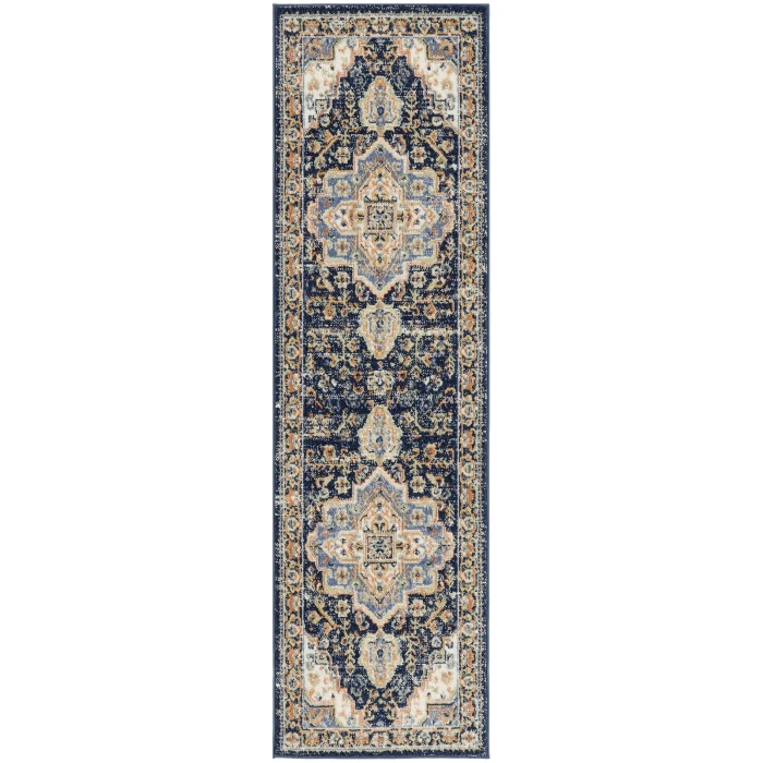 Nourison Nourison Essentials Persian Navy NRE07 2 ft. 2 in. X 10 ft. Rect. Rug