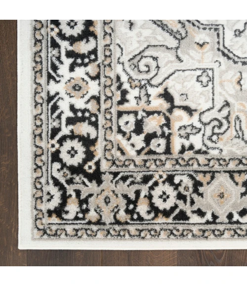 Nourison Dekor Ivory Charcoal DEK08 4 ft. X 6 ft. Rect. Rug