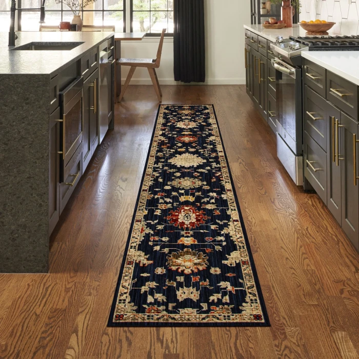 Nourison Home Antique Bloom Blue ANB01 2ft.4in. x 12ft. Rect. Rug