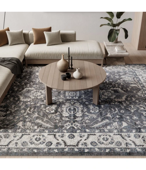 Nourison Astra Machine Washable Slate ASW20 7 ft. 10 in. x 10 ft. Rect. Rug