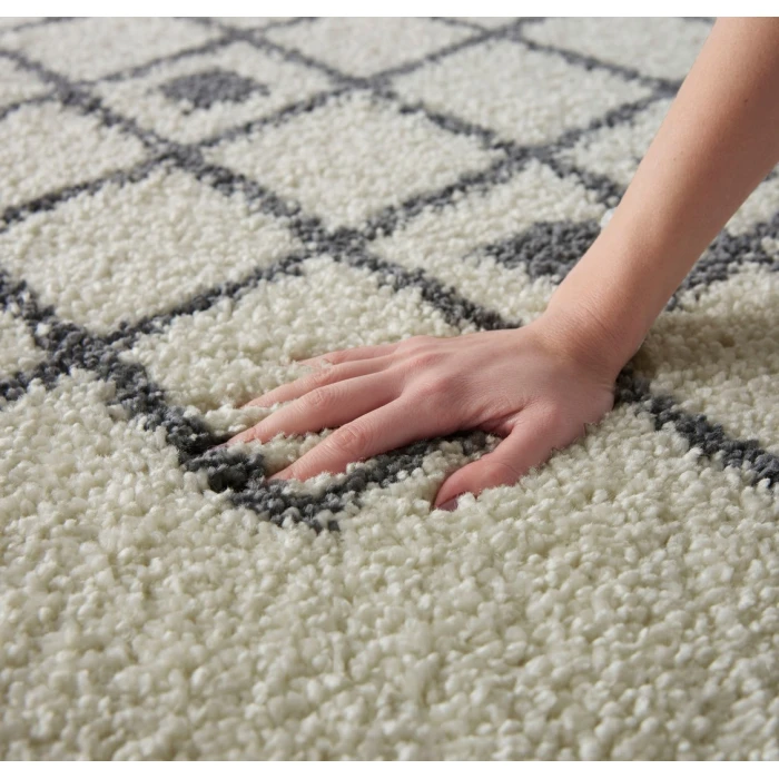 Nourison Serenity Shag Ivory/Slate SRS02 7ft. 10in. x 10ft. 6in. Rect. Rug