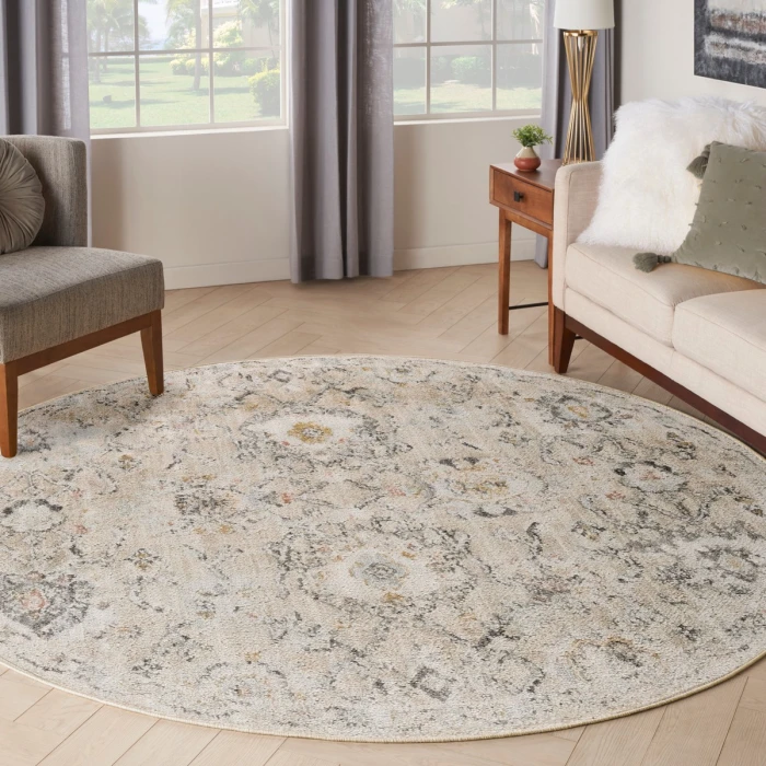 Nourison Oushak Home Grey OUS01 7 ft. 10 in. X Round Rug