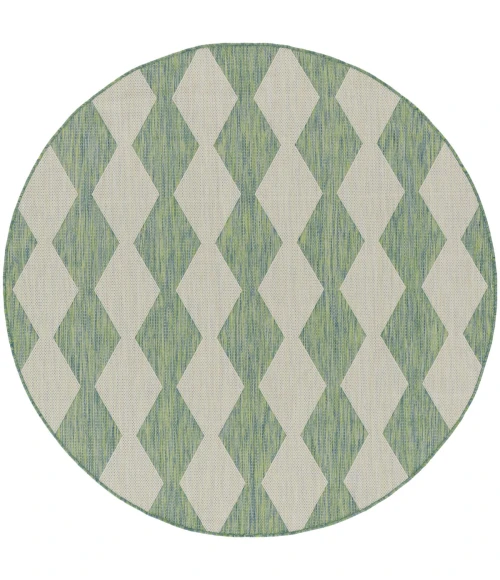 Nourison Positano Blue Green POS04 6 ft. X Round Rug