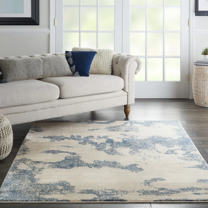 Nourison Home Etchings Navy ETC03 4ft. x 6ft. Rect. Rug
