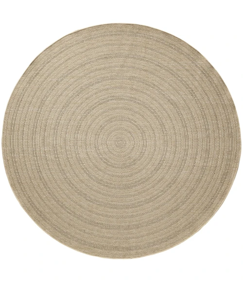 Nourison Tulum Taupe Grey TLM04 8 ft. X Round Rug