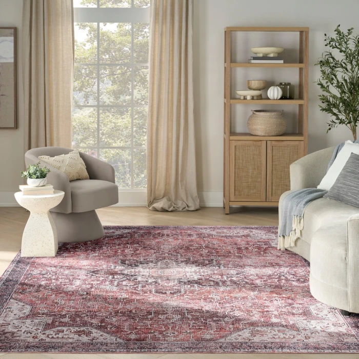 Nourison Nourison Washables Red NWB15 8 ft. X 10 ft. Rect. Rug