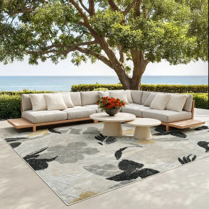 Nourison Suncoast Grey SNC01 9ft. x 12ft. Rect. Rug