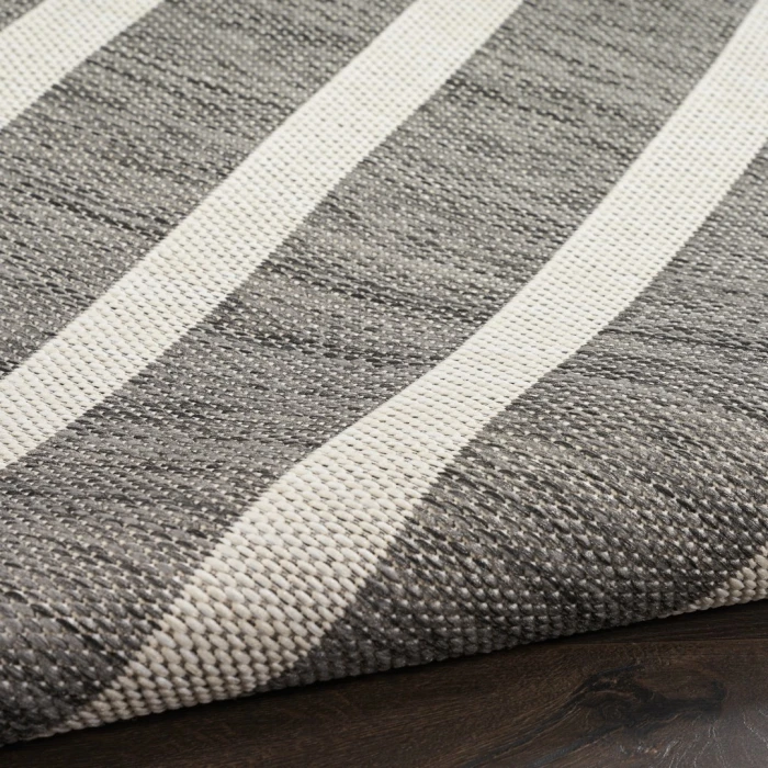 Nourison Positano Charcoal Ivory POS03 4ft. Round Rug