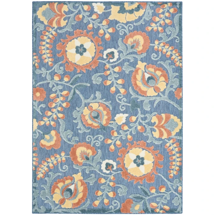 Nourison Aloha Blue Rose ALH17 7 ft. 10 in. X 10 ft. 6 in. Rect. Rug