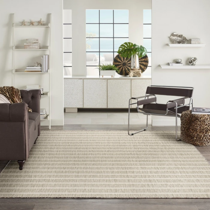 Nourison Positano Grey Ivory POS03 9 ft. X 12 ft. Rect. Rug
