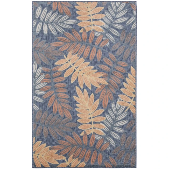 Nourison Aloha Blue Rose ALH18 2 ft. 8 in. X 4 ft. Rect. Rug