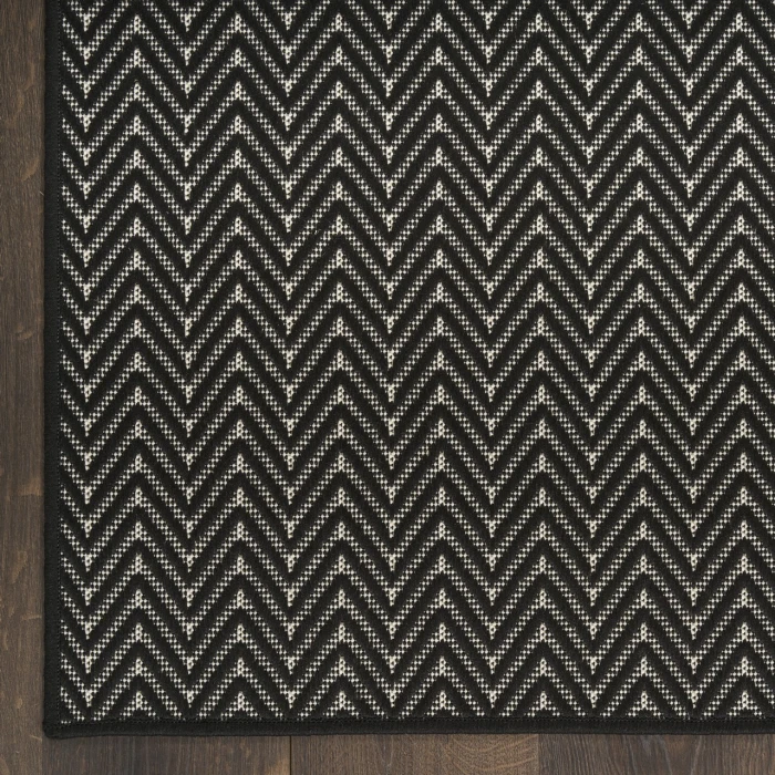 Nourison Home Horizon Indoor/Outdoor Black HOZ02 2ft. x 3ft. Rect. Rug