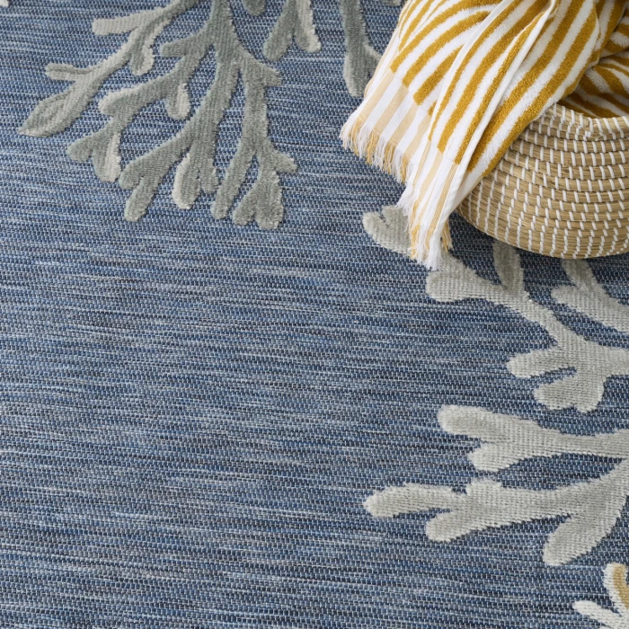 Nourison Home Suncoast Blue SNC04 5ft.3in. x 7ft.3in. Rect. Rug