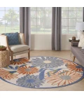 Nourison Aloha Beige Multicolor ALH33 7 ft. 10 in. X Round Rug