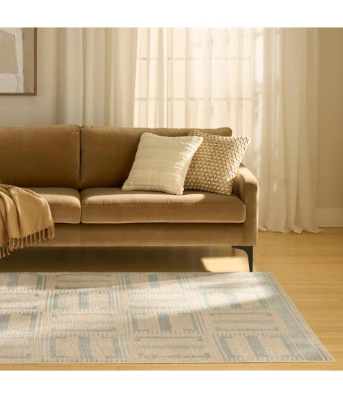 Nourison Nordic Ivory Blue NRC11 4 ft. X 6 ft. Rect. Rug