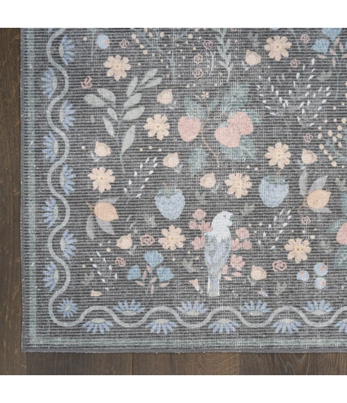 Nourison Home Botanical Washables Grey BOT04 2ft. x 6ft. Rect. Rug