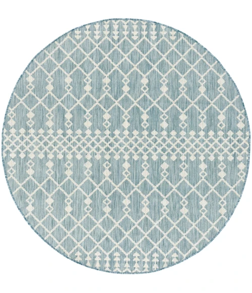 Nourison Positano Aqua POS02 6 ft. X Round Rug