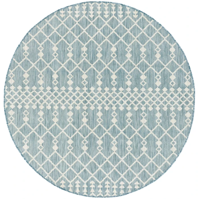 Nourison Positano Aqua POS02 6 ft. X Round Rug