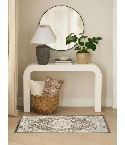 Nourison Dekor Brown Ivory DEK08 2 ft. x 4 ft. Rect. Rug