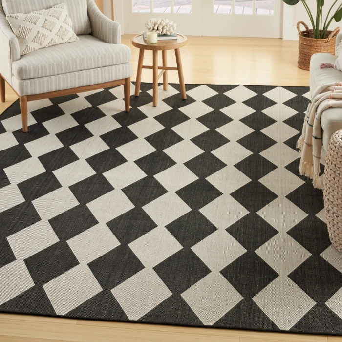 Nourison Positano Black POS04 5 ft. X 7 ft. Rect. Rug