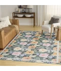 Nourison Home Botanical Washables Grey BOT01 5ft. x 7ft. Rect. Rug