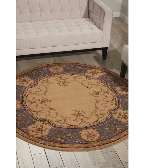 Nourison Home Ashton House Beige AS30 5ft.6in. x Round Round Rug
