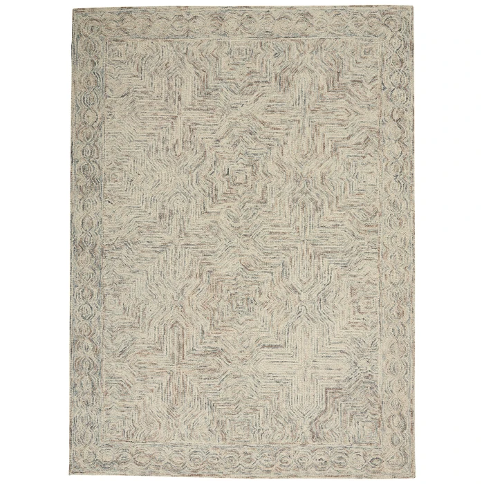 Nourison Interlock Blue Ivory ITL03 5 ft. X 8 ft. Rect. Rug