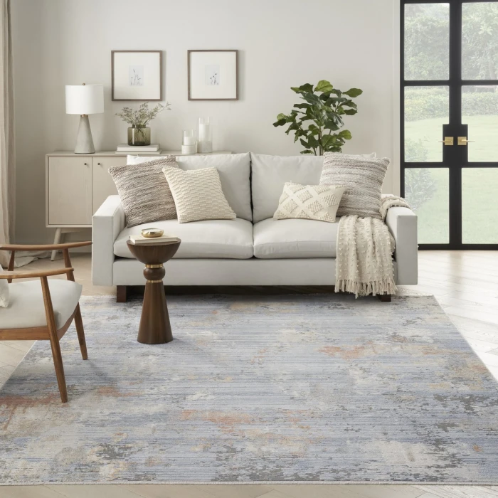 Nourison Home Abstract Hues Blue ABH01 7ft.10in. x 10ft. Rect. Rug