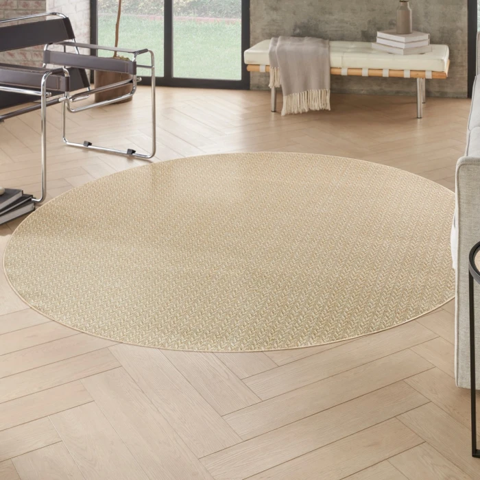 Nourison Tulum Cream TLM02 8 ft. X Round Rug