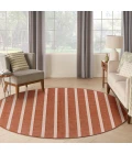 Nourison Positano Terracotta Ivory POS03 8 ft. X Round Rug