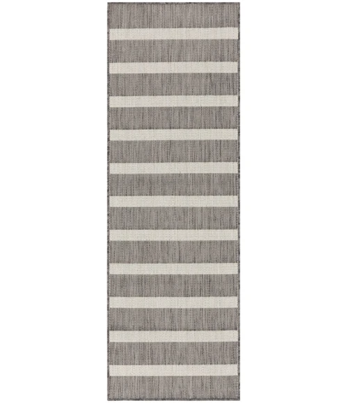 Nourison Positano Charcoal Ivory POS03 2 ft. X 6 ft. Rect. Rug