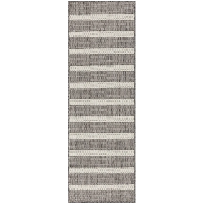 Nourison Positano Charcoal Ivory POS03 2 ft. X 6 ft. Rect. Rug