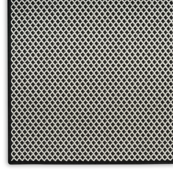 Nourison Courtyard Black White COU01 10 ft. X 14 ft. Rect. Rug