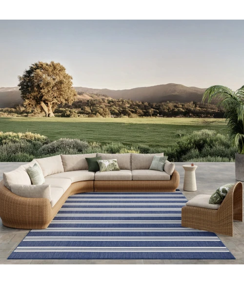 Nourison Home Horizon Indoor/Outdoor Blue HOZ05 10ft. x 14ft. Rect. Rug