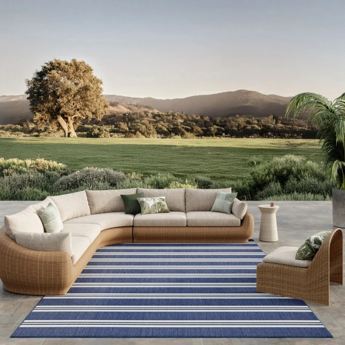 Nourison Home Horizon Indoor/Outdoor Blue HOZ05 10ft. x 14ft. Rect. Rug