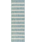 Nourison Positano Aqua Ivory POS03 2 ft. 2 in. X 8 ft. Rect. Rug