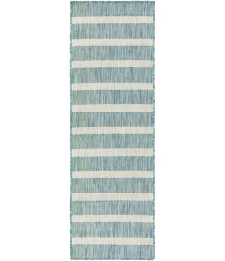 Nourison Home Positano POS03 Aqua Ivory 2 ft. 2 in. X 8 ft. Area Rug