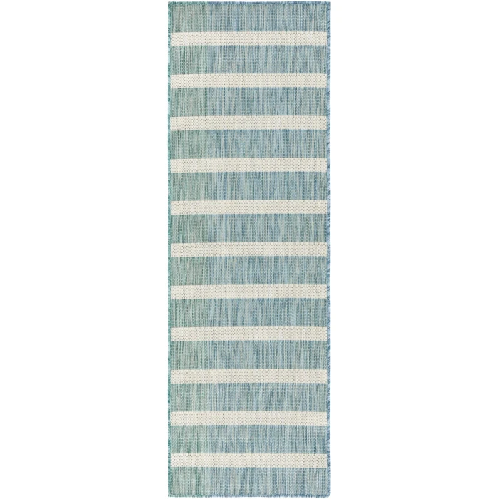 Nourison Positano Aqua Ivory POS03 2 ft. 2 in. X 8 ft. Rect. Rug