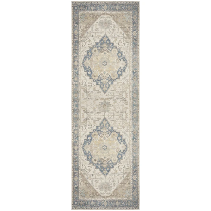 Nourison Vintage Washables Blue Green VWS13 2 ft. X 6 ft. Rect. Rug