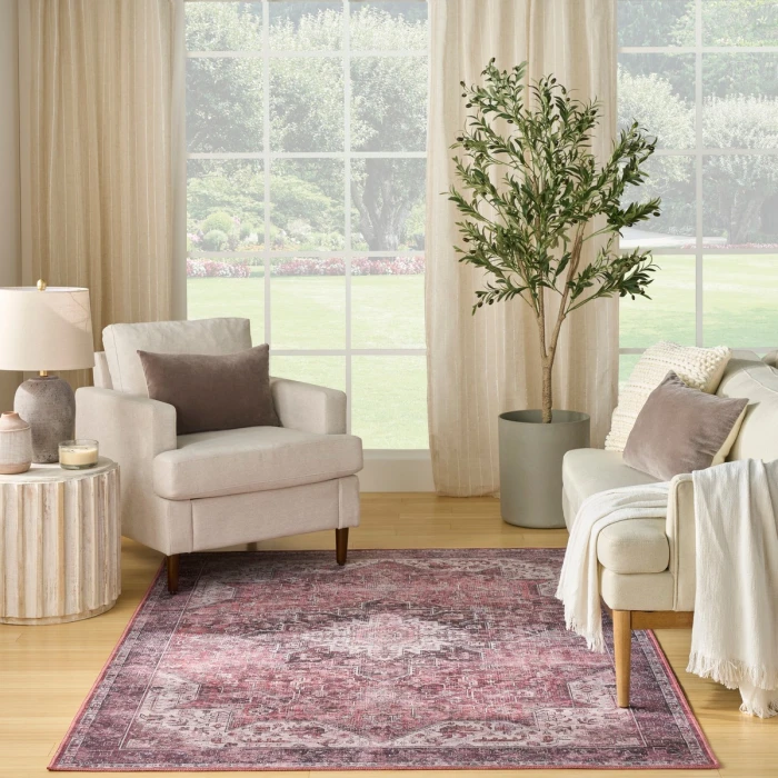 Nourison Nourison Washables Red NWB15 6 ft. X 9 ft. Rect. Rug
