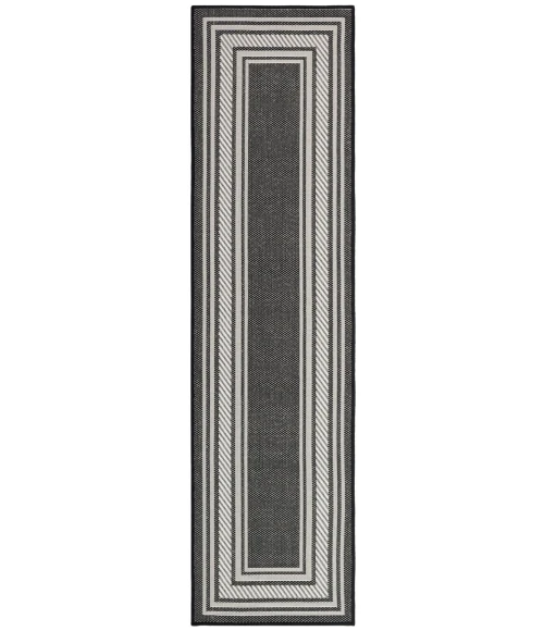 Nourison Horizon Indoor/Outdoor Black HOZ03 2 ft. X 6 ft. Rect. Rug