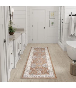 Nourison Home Astra Machine Washable ASW20 Rust Ivory 2 ft. X 6 ft. Area Rug