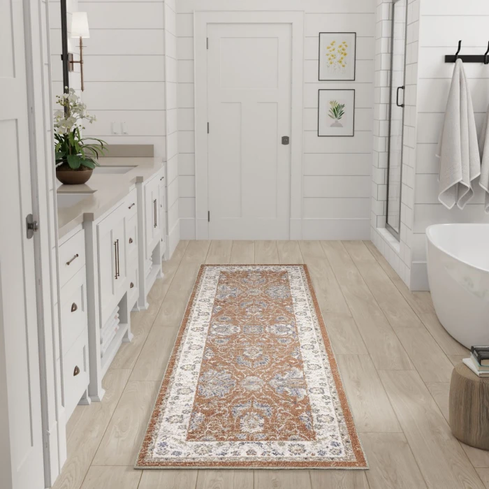Nourison Astra Machine Washable Rust Ivory ASW20 2 ft. x 6 ft. Rect. Rug