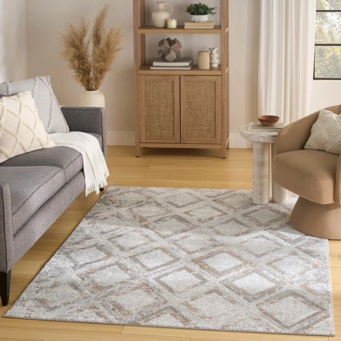 Nourison Dekor Grey DEK05 5 ft. 3 in. X 7 ft. Rect. Rug