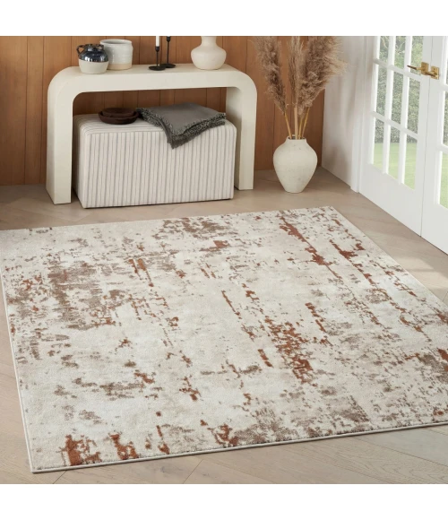 Nourison Quarry Ivory Rust QUA01 10ft. Square Rug
