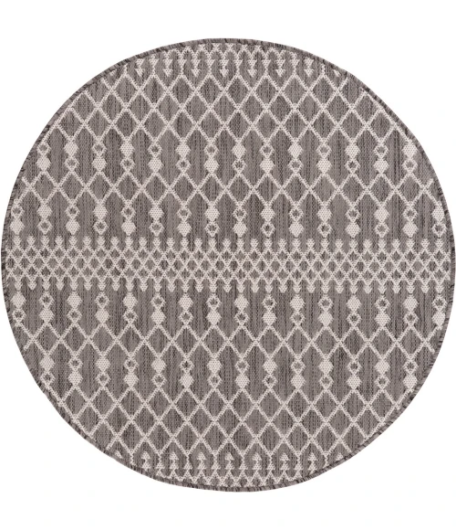 Nourison Positano Charcoal POS02 4ft. Round Rug