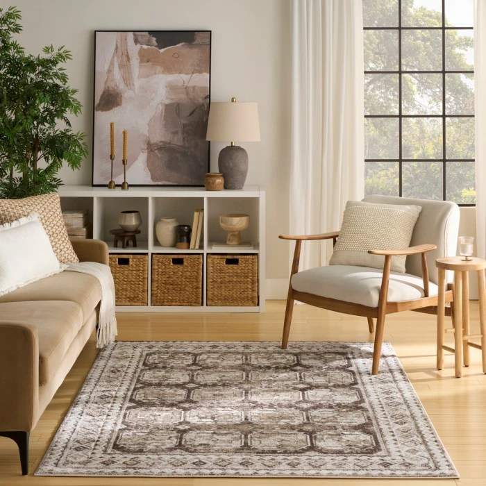 Nourison Dekor Ivory Brown DEK01 4 ft. X 6 ft. Rect. Rug