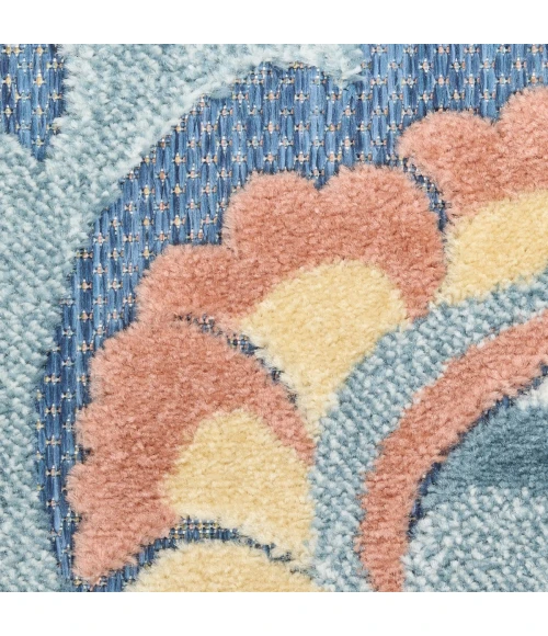 Nourison Aloha Blue Rose ALH17 5 ft. 3 in. X 7 ft. 5 in. Rect. Rug