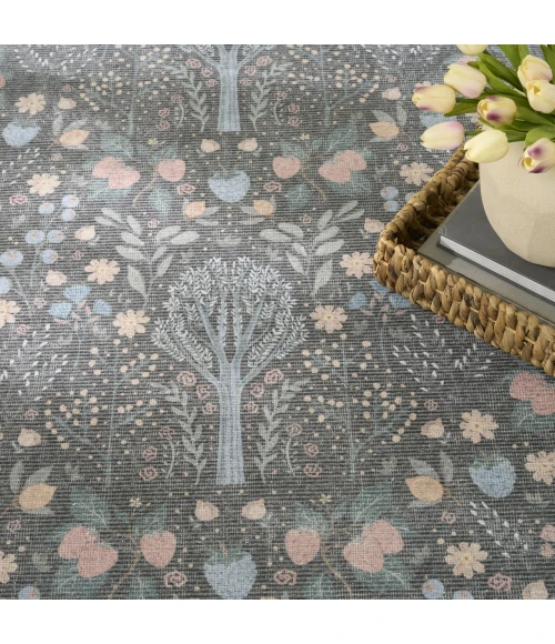 Nourison Home Botanical Washables Grey BOT04 4ft. x 6ft. Rect. Rug