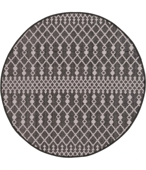 Nourison Positano Black POS02 4ft. Round Rug